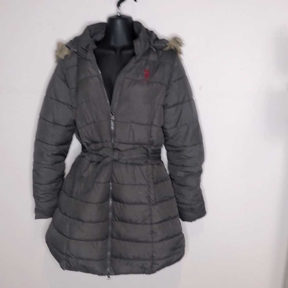 Grey U.S. Polo Association Down Coat